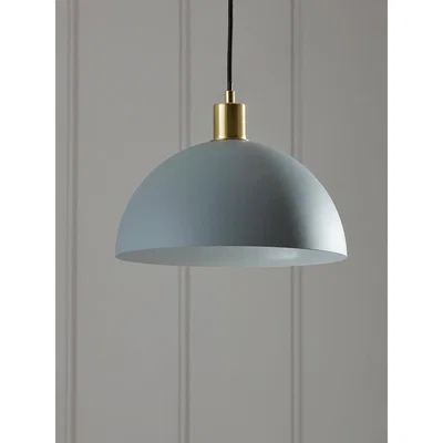 Cox and Cox Metal Dome Pendant - Light Grey