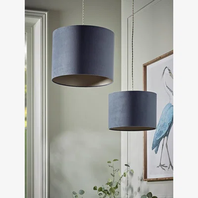 Cox and Cox Velvet Shade Nordic Blue