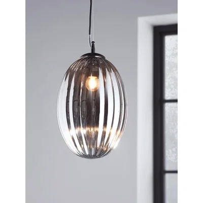 Cox and Cox Oval Smoked Glass Pendant