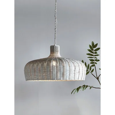Cox and Cox Rattan Pendant - Grey