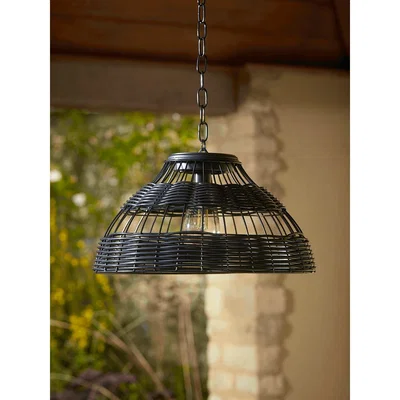 Cox and Cox NEW Solar Black Wicker Pendant