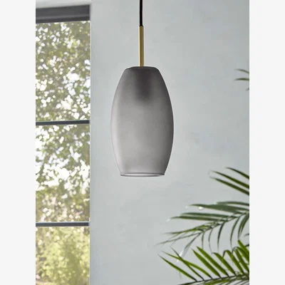 Cox and Cox Grey Ombre Frosted Glass Pendant