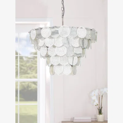 Cox and Cox Layered Mercuried Glass Chandelier