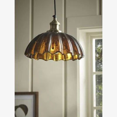 Cox and Cox Amber Scalloped Pendant