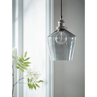 Cox and Cox Grey Glass Pendant