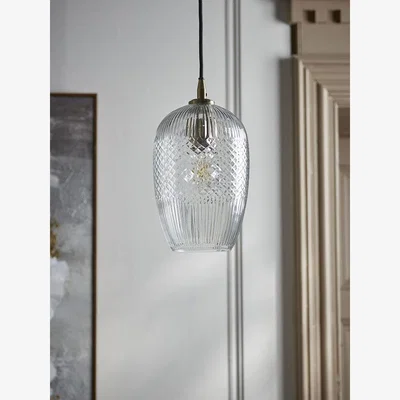 Cox and Cox Diamond Glass Pendant - Droplet