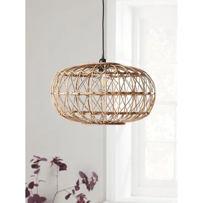 Cox and Cox Oval Rattan Pendant