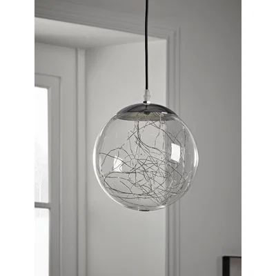 Cox and Cox NEW Indoor Outdoor Silver Wire Light Pendant - Large