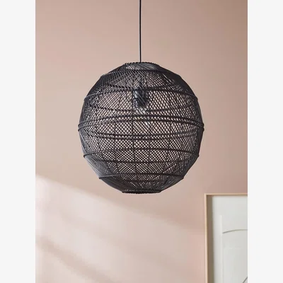 Cox and Cox Black Rattan Pendant