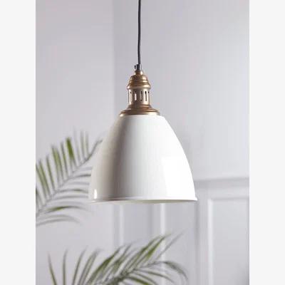 Cox and Cox White & Brass Metal Pendant