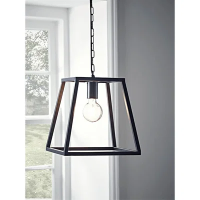 Cox and Cox Metal Trapeze Pendant - Black