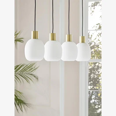 Cox and Cox Four Frosted Glass Pendant Lights