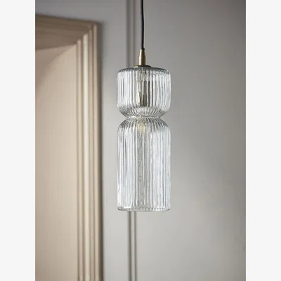 Cox and Cox Ariane Glass Pendant - Clear