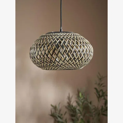 Cox and Cox Black & Natural Woven Pendant - Small