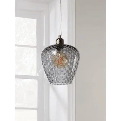 Cox and Cox Tapered Textured Pendant - Grey