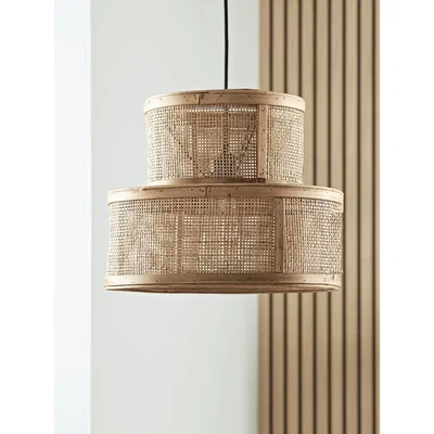 Cox and Cox Layered Rattan Webbing Pendant