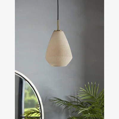 Cox and Cox Ribbed Tapered Pendant