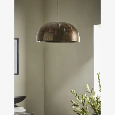 Cox and Cox Copper Effect  Domed Metal Pendant