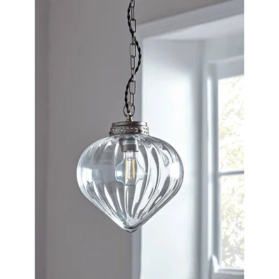 Cox and Cox Fluted Droplet Glass Pendant