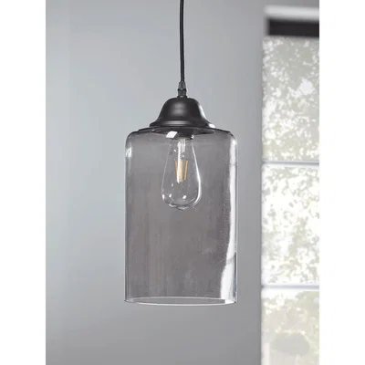 Cox and Cox Smoked Glass Column Pendant