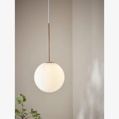 Cox and Cox Spiral Milky Glass Pendant