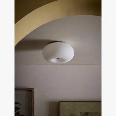 Cox and Cox Opal Glass & Nickel Ceiling Light