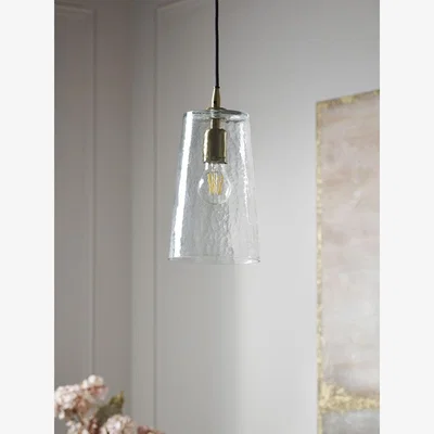 Cox and Cox Hammered Glass Cone Pendant