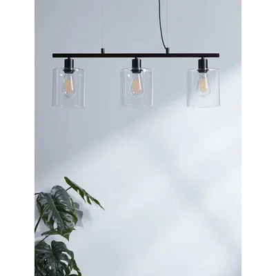 Cox and Cox Triple Industrial Pendant - Black