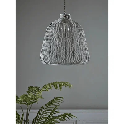 Cox and Cox Grey Chevron Rattan Shade