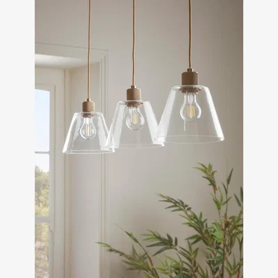 Cox and Cox Three Glass Tapered Pendants
