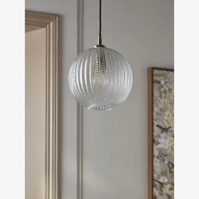 Cox and Cox Herringbone Glass Pendant - Round