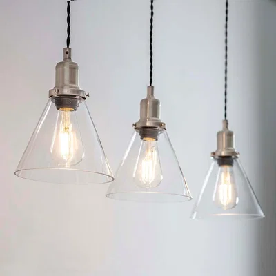 Cuckooland Garden Trading Trio Hoxton Cone Pendant Light - Satin Nickel