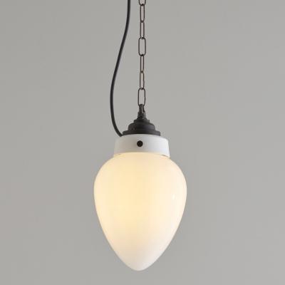 The Conran Shop Pine Pendant Light in Opal & Weathered Brass 18.5cm