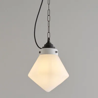The Conran Shop Point Pendant Light in Opal & Weathered Brass