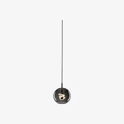 The Conran Shop Round Pendant Light Fitting in Smoked Glass By Well-Lit