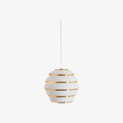 The Conran Shop A331 Pendant Light in White & Brass