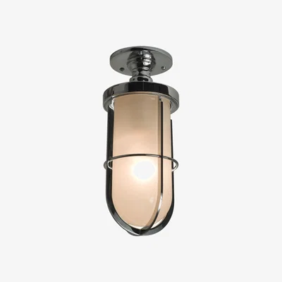 The Conran Shop Weatherproof Ship's Ceiling Light Chrome & Frosted Glass