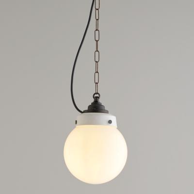 The Conran Shop Hampton Pendant Light in Opal & Weathered Brass 20cm