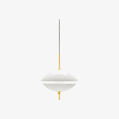 The Conran Shop Small Clam Pendant Light in Opal & Brass