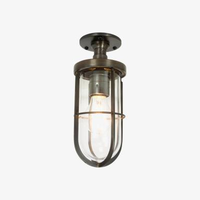 The Conran Shop Weatherproof Ship's Ceiling Light Weathered Brass & Clear Glass