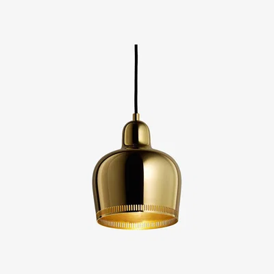 The Conran Shop A330S Golden Bell Pendant Light in All White