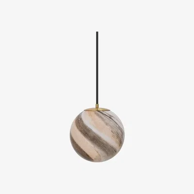Cult Furniture Chiara Pendant Light, Brown Marbled Glass