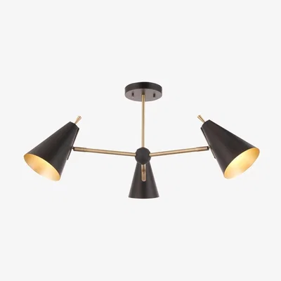 Cult Furniture Reece Semi Flush Light, Black