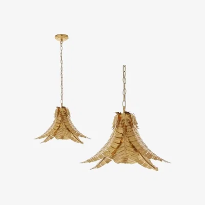 Cult Furniture Freda Palm Leaf Pendant, Antique Brass
