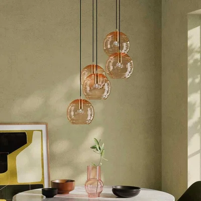 Cult Furniture Lucille Globe Cluster Chandelier Pendant Light, Pink