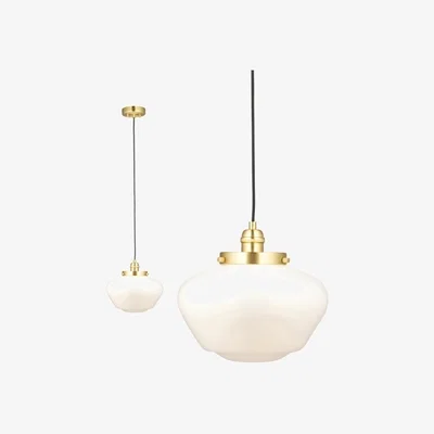 Cult Furniture £30 Off Illfra Pendant Light, Opal Glass & Brass