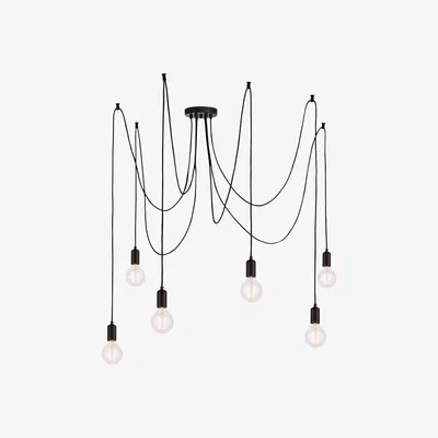 Cult Furniture Studio Pendant Light, Clear Glass & Black