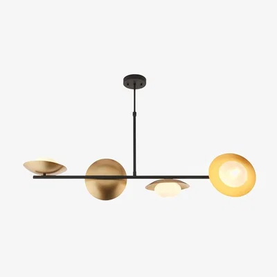 Cult Furniture Temuka Wide Pendant Chandelier, Black & Brass