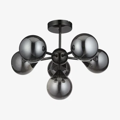 Cult Furniture £20  Off  Oscar Flush Ceiling Light, Smokey Grey