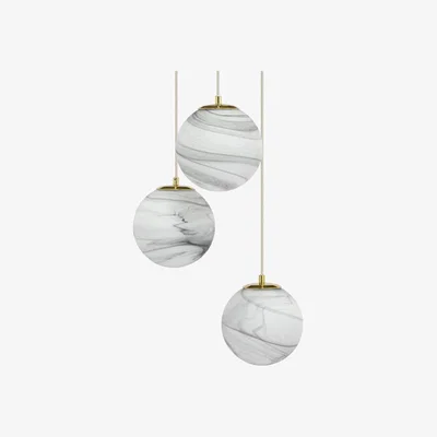 Cult Furniture Esme Cluster Pendant, Marbled Glass & Brass